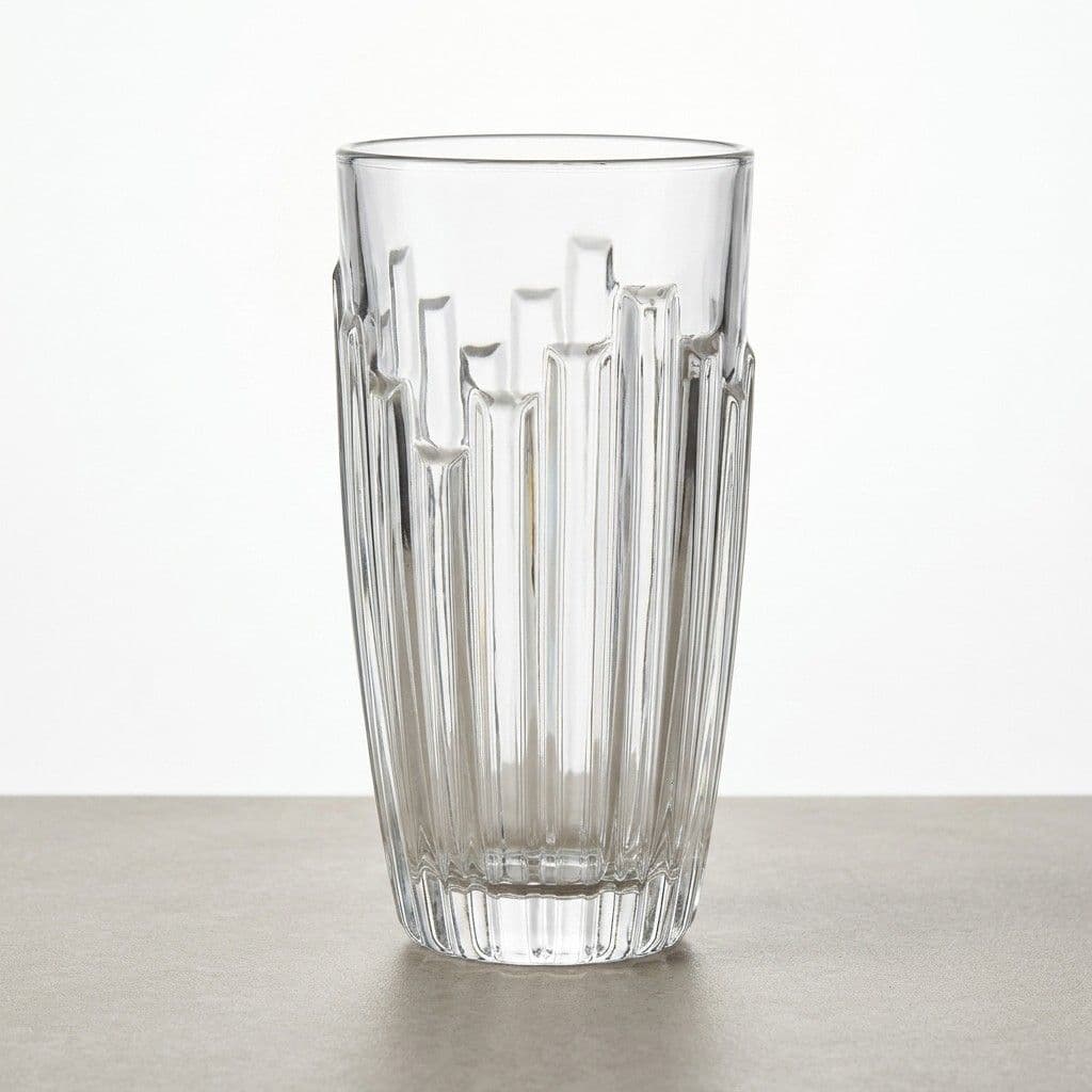 Drinking Glass Fluted Clear