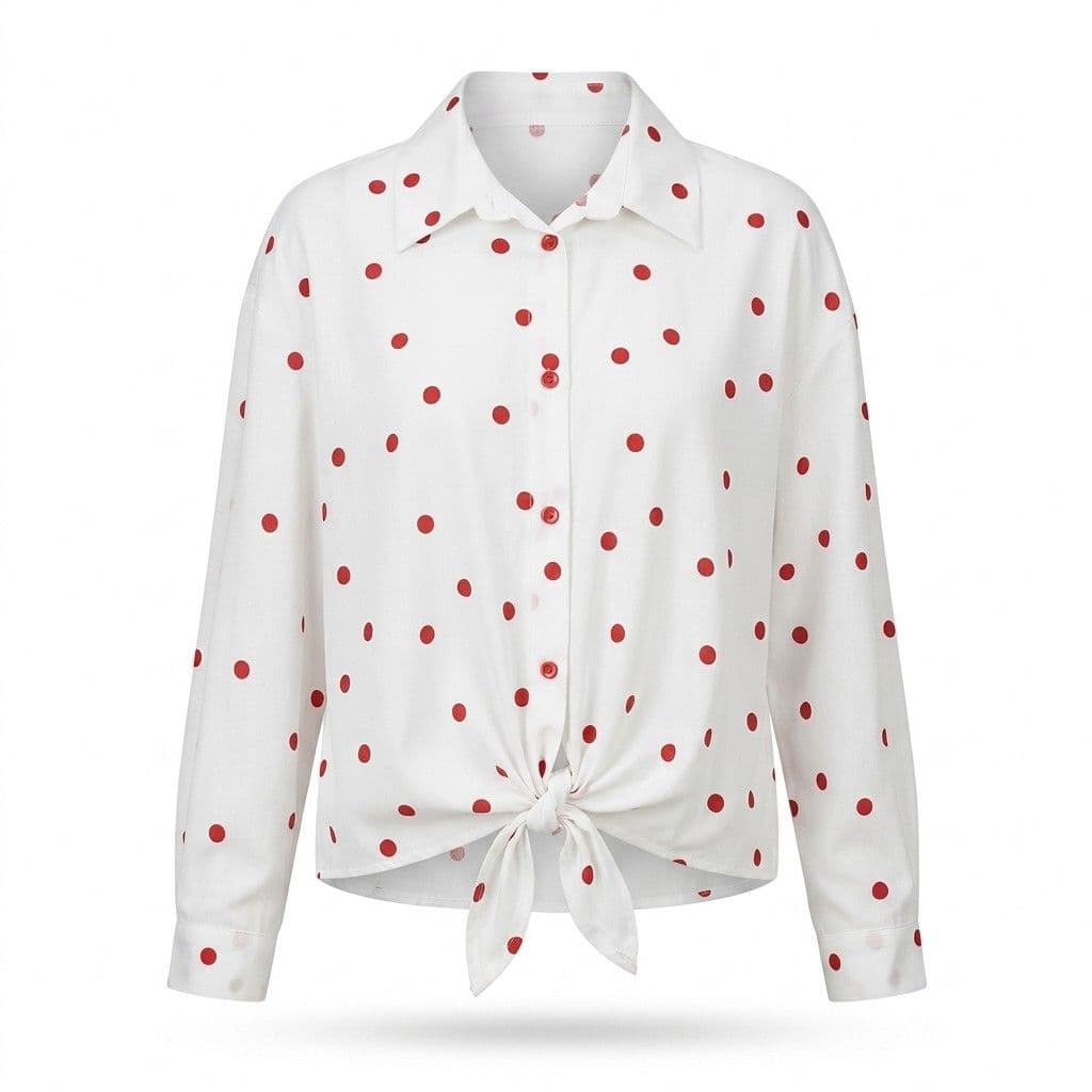 Button-Down Shirt Polka Dot White