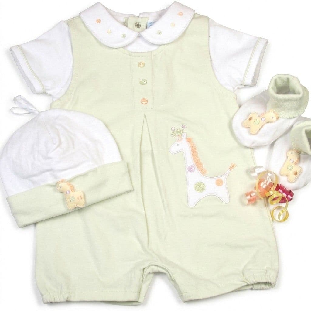 Baby Romper Set with Hat and Booties Pale Green