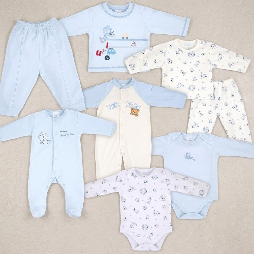 Baby Clothing Set Mixed Pieces Blue and White