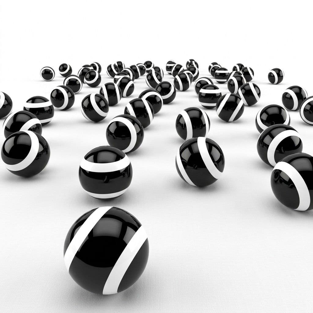 Decorative Spheres Glossy Black and White